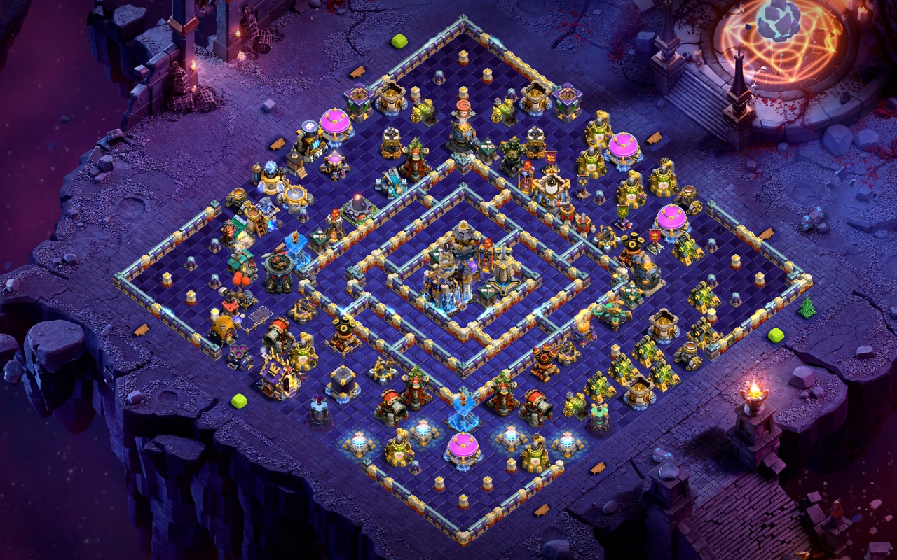 Town Hall 18 Hybrid Base layout by Sn0w0wl