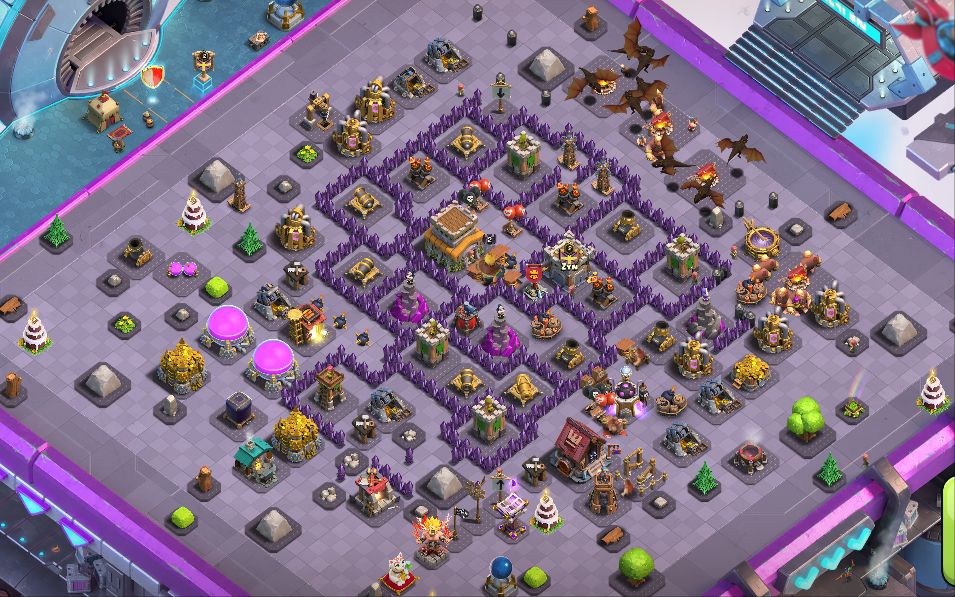 Town Hall 8 Trophy Base layout by Hasbil26