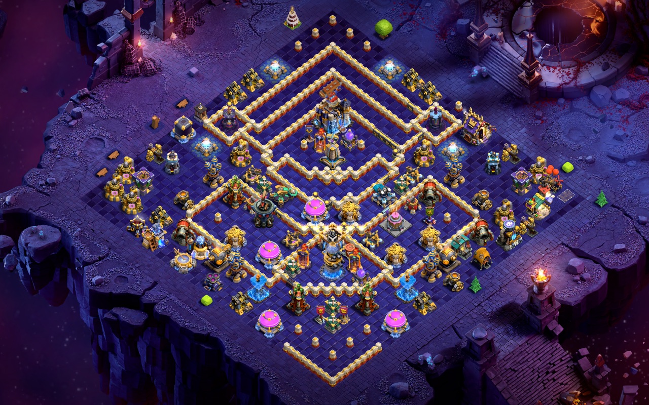 Town Hall 18 Hybrid Base layout by Sn0w0wl