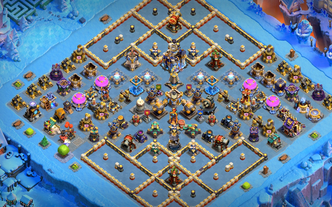 Town Hall 18 Hybrid Base layout by Sn0w0wl