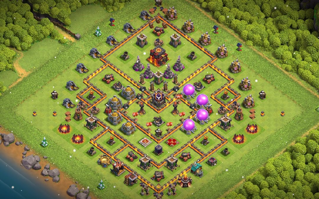 Town Hall 10 War Base layout by TD GAMING SL