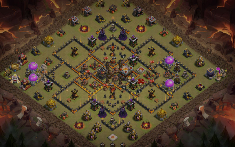 Town Hall 11 War Base layout by @a1ka.ku