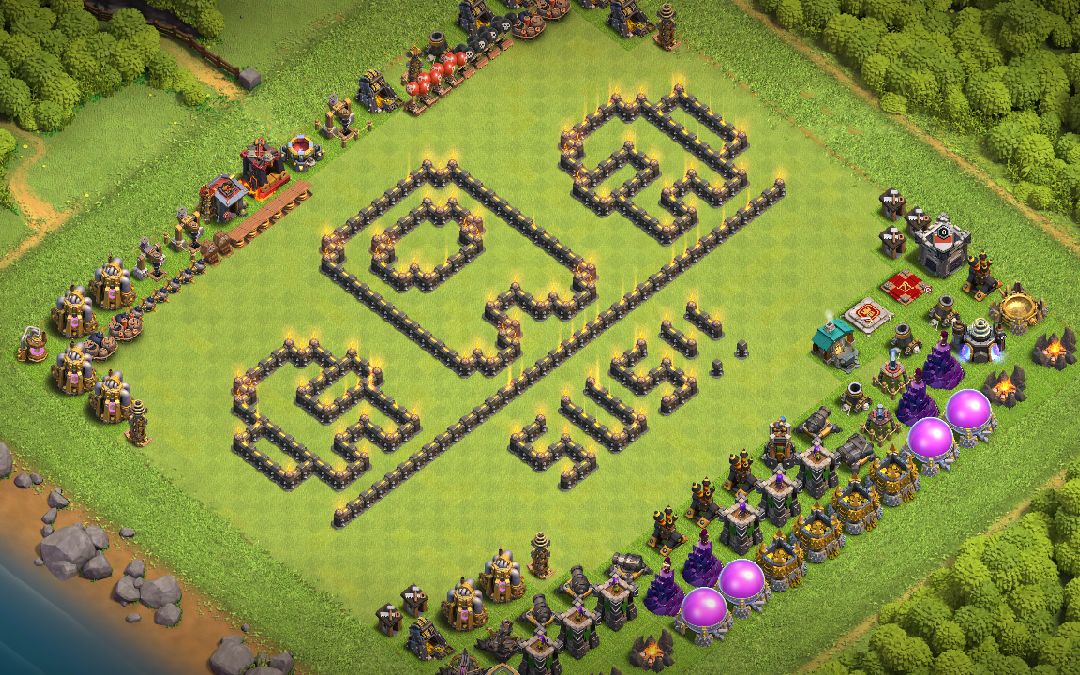 Town Hall 9 Fun Base layout by QUEEN ANGEL