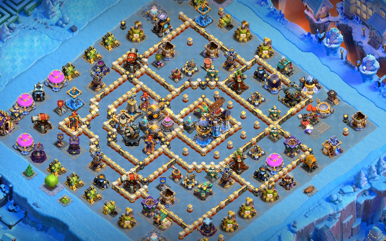 Town Hall 18 Hybrid Base layout by Sn0w0wl