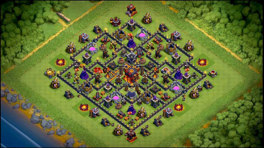 Town Hall 10 Hybrid Base layout by TReX