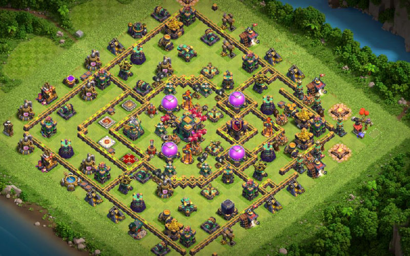 Town Hall 14 Trophy Base layout by XLR8
