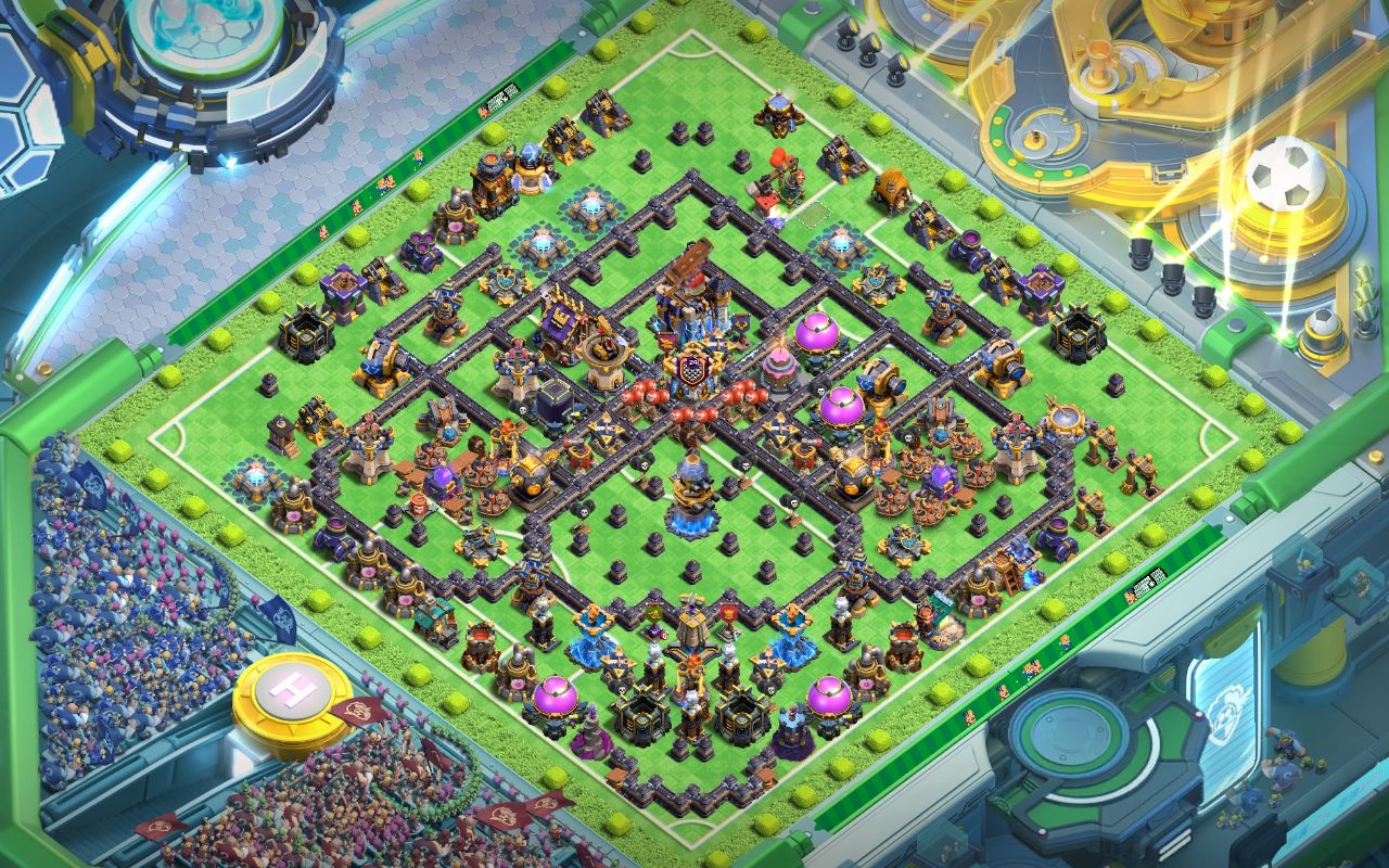 Town Hall 18 Trophy Base layout by Shakil Ahmed