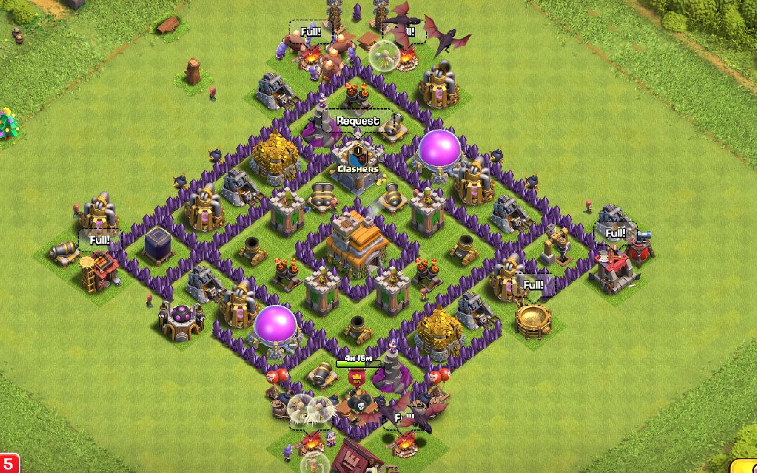 Town Hall 7 Trophy Base layout by Ezri