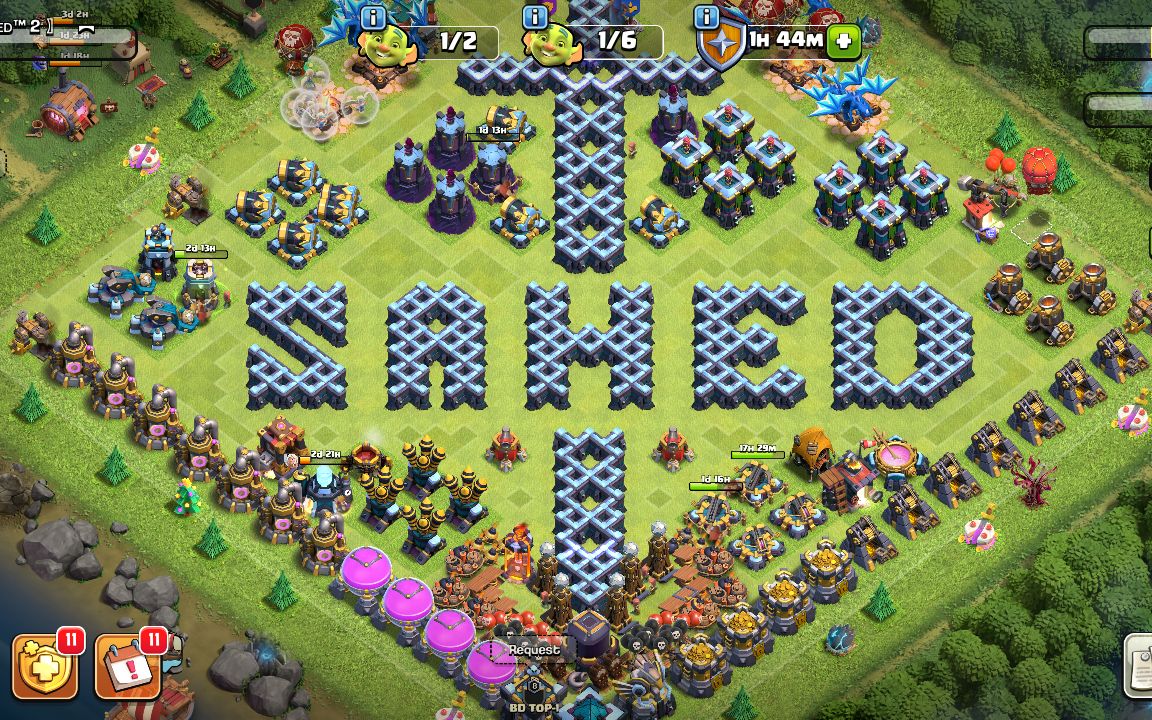 Town Hall 13 War Base layout by ʙᴅ ꜱᴀʜᴇᴅ™