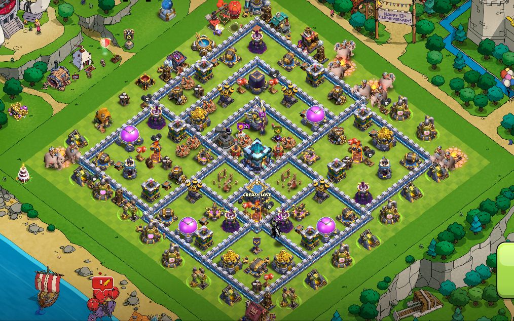 Town Hall 13 War Base layout by Cosmic Ghost