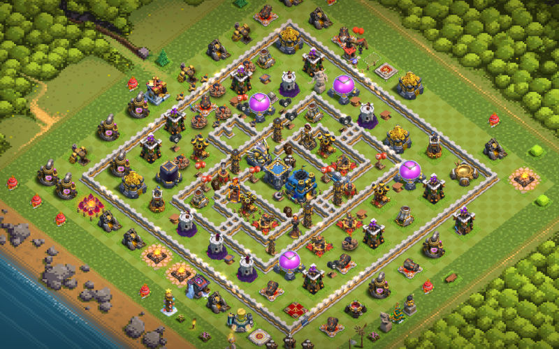 Town Hall 12 Trophy Base layout by Rhodin