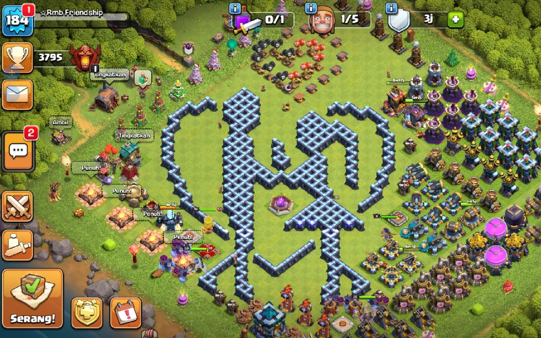 Town Hall 13 Fun Base layout by @yantigisul
