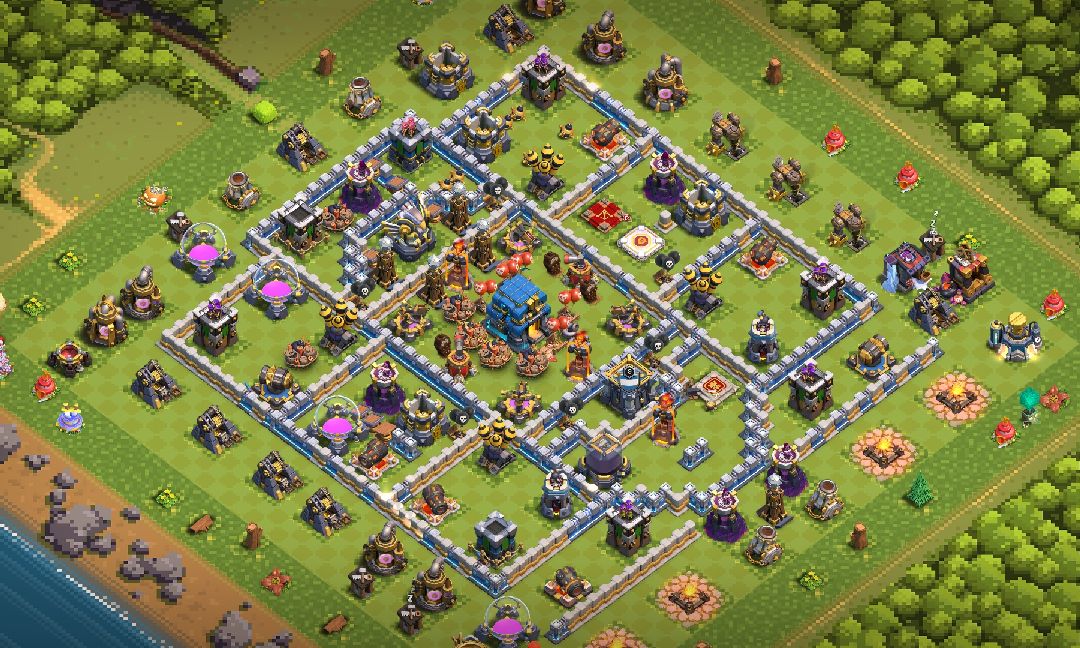 Town Hall 12 Trophy Base layout by BeaTrix™