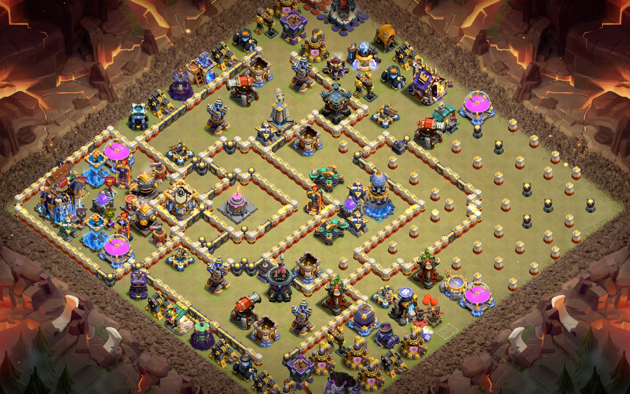 Town Hall 18 Hybrid Base layout by Sn0w0wl