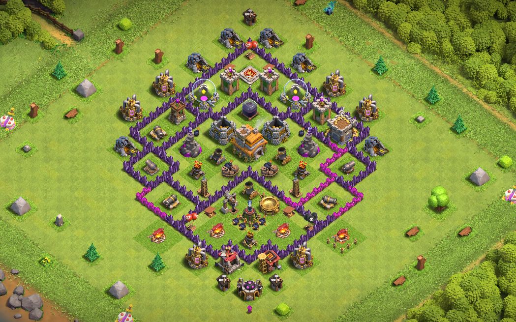 Town Hall 7 Trophy Base layout by Portrait_22