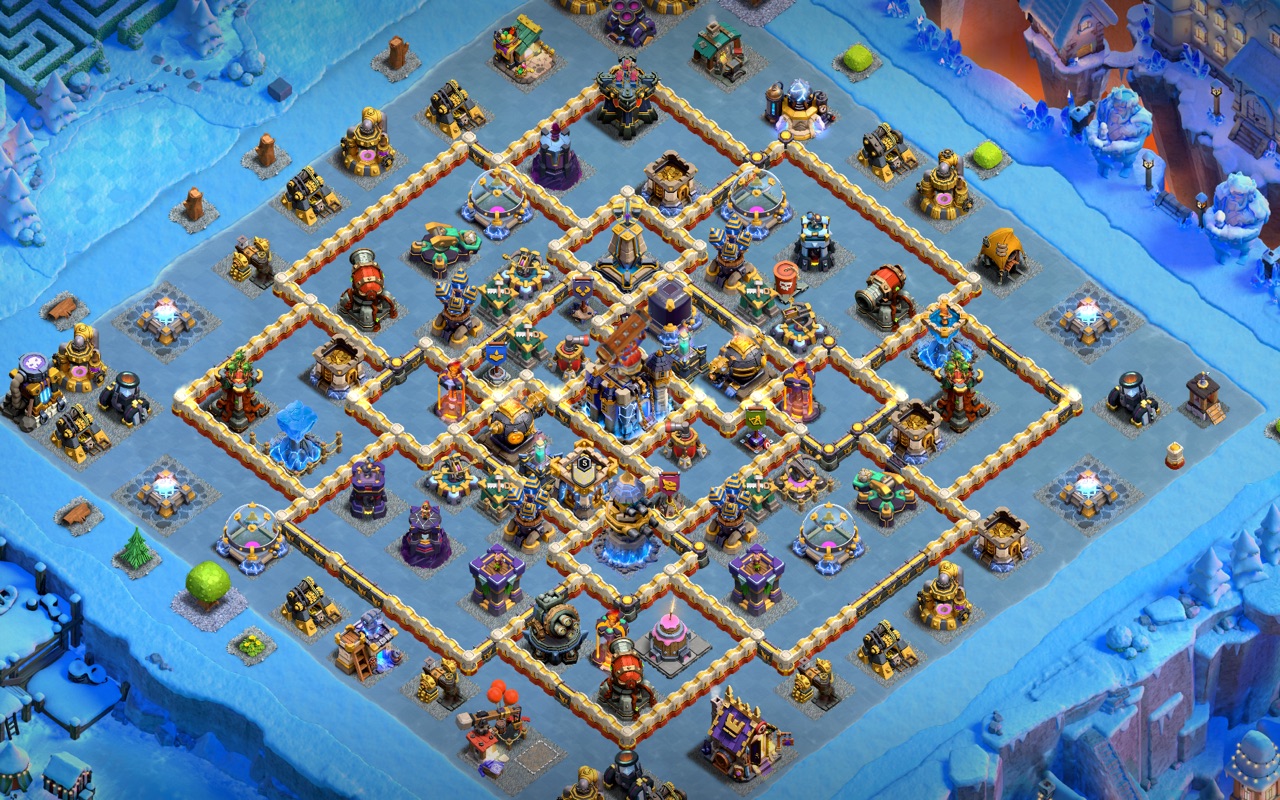 Town Hall 18 Hybrid Base layout by Sn0w0wl