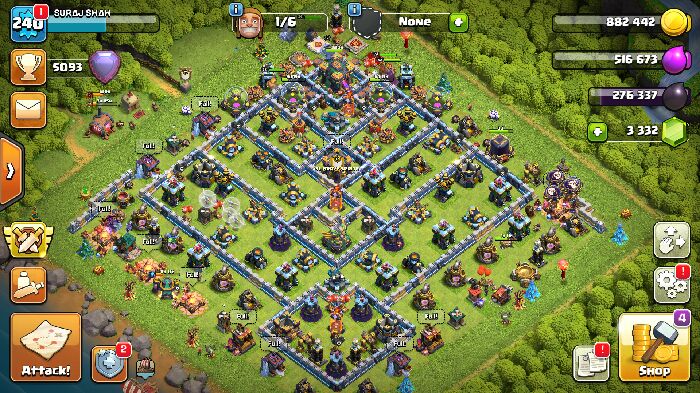 Town Hall 14 Trophy Base layout by GABBAR