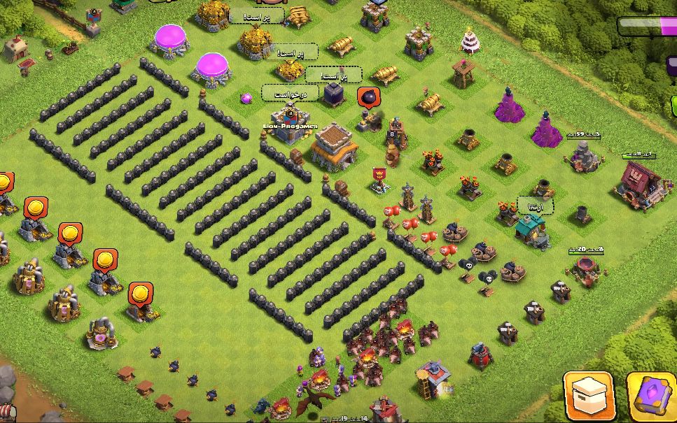 Town Hall 8 Hybrid Base layout by Mohammad