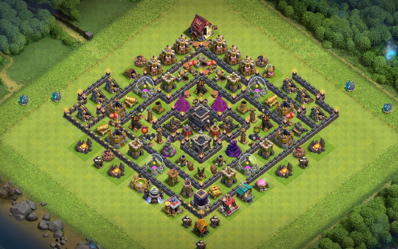 Town Hall 9 Trophy Base layout by MeawMeaw nigga