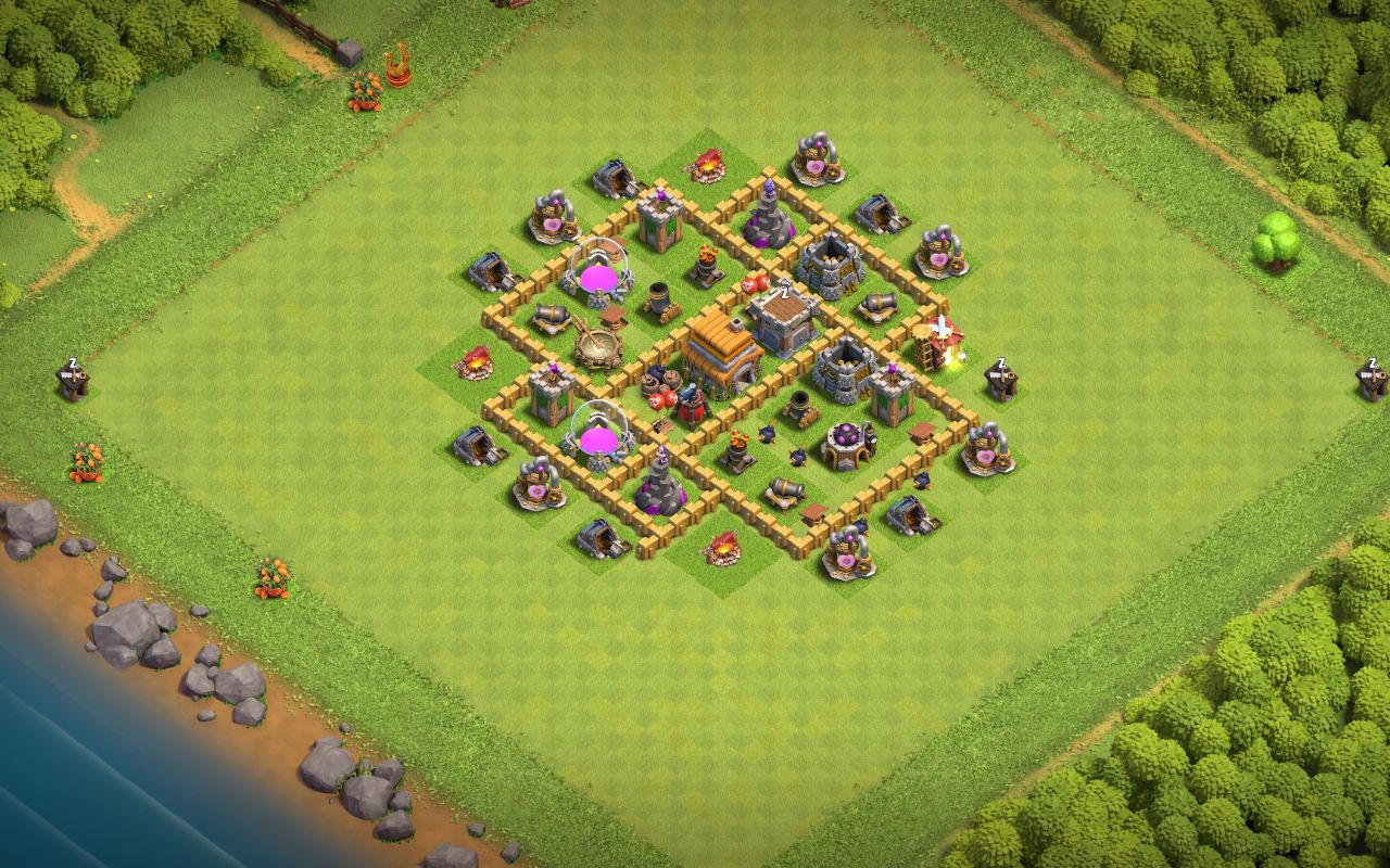Town Hall 6 Trophy Base layout by Rem