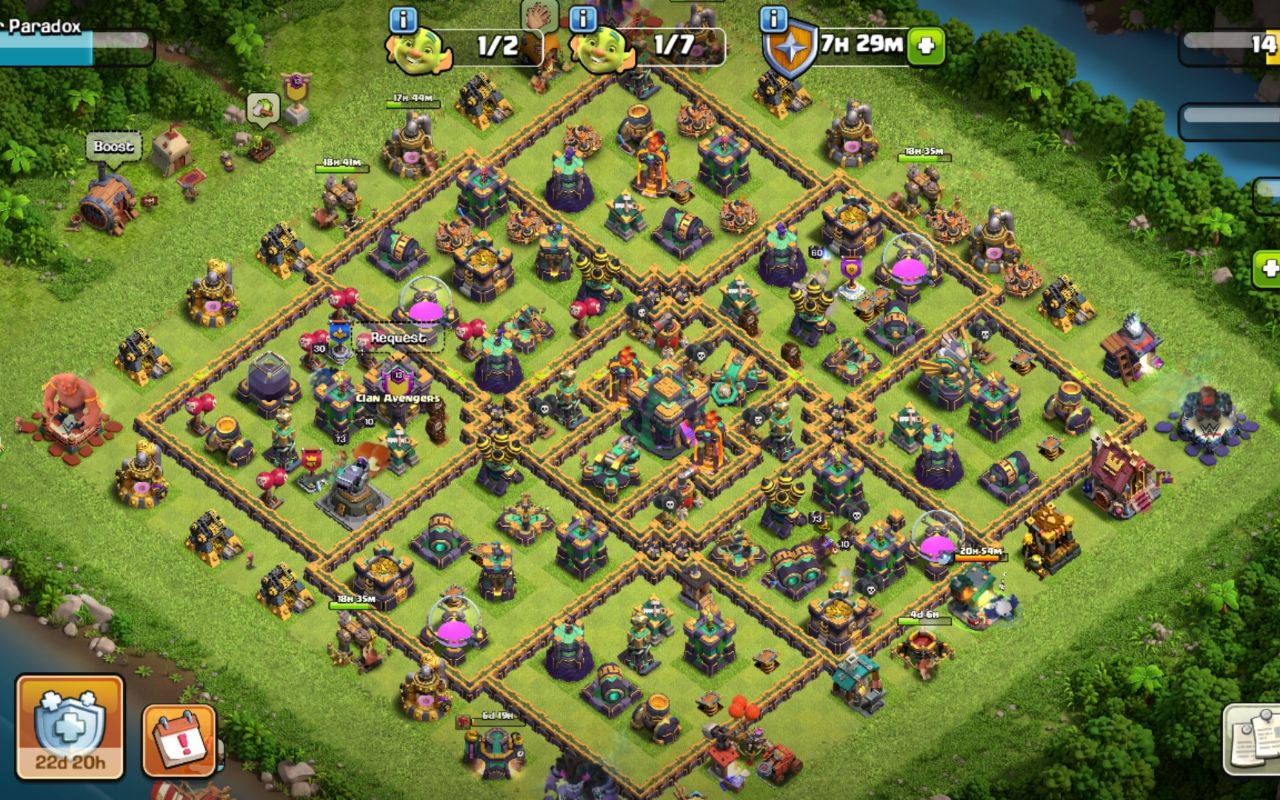 Town Hall 14 War Base layout by Hunter paradox