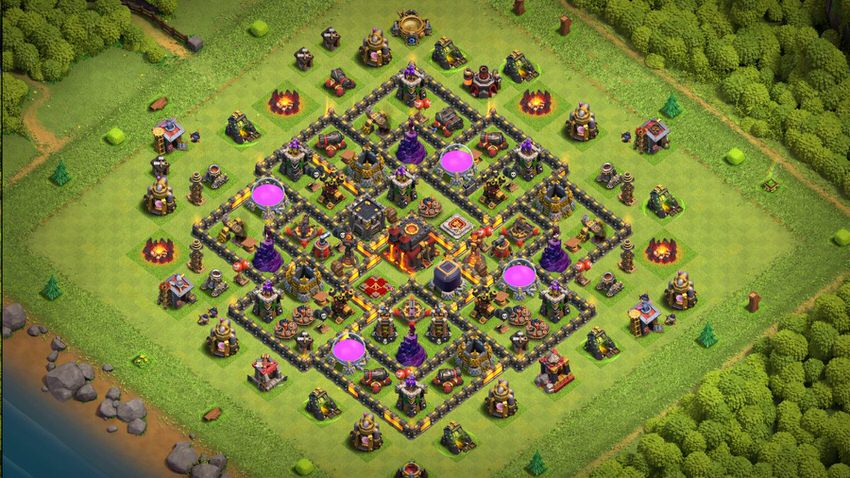 Town Hall 10 Hybrid Base layout by TReX