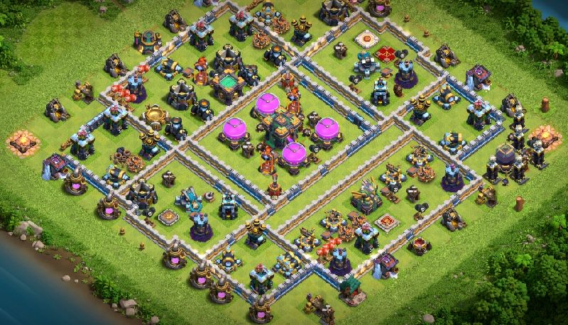 Town Hall 14 Trophy Base layout by XLR8