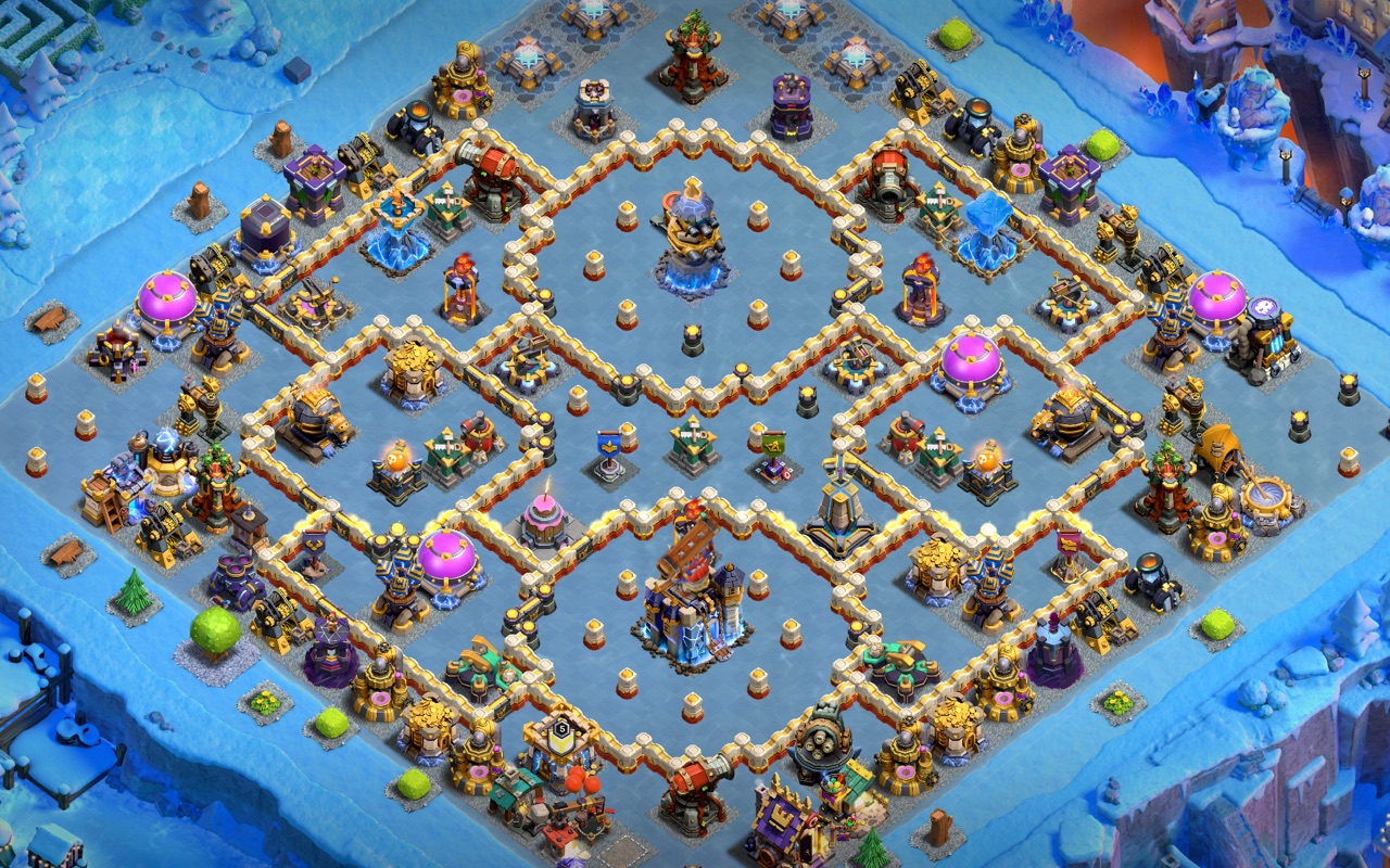 Town Hall 18 Hybrid Base layout by Sn0w0wl