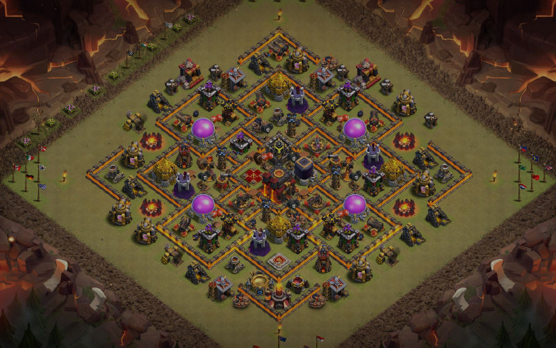 Town Hall 10 Hybrid Base layout by Thanatos