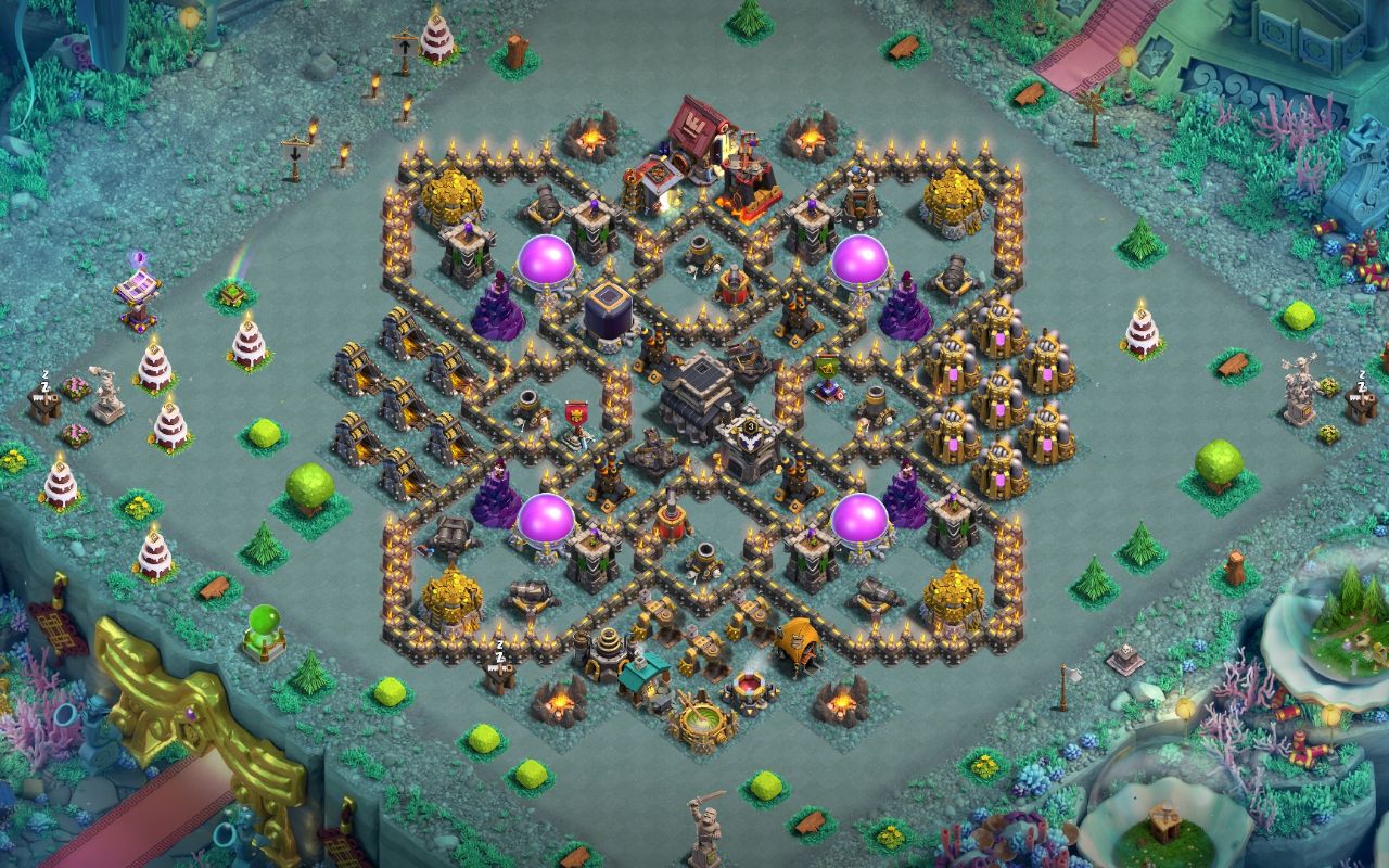 Town Hall 9 War Base layout by Nebula