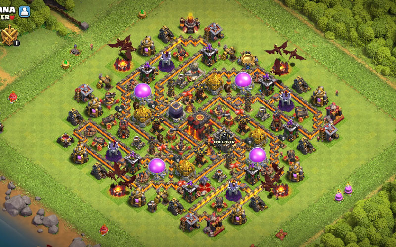 Town Hall 10 Hybrid Base layout by JAY