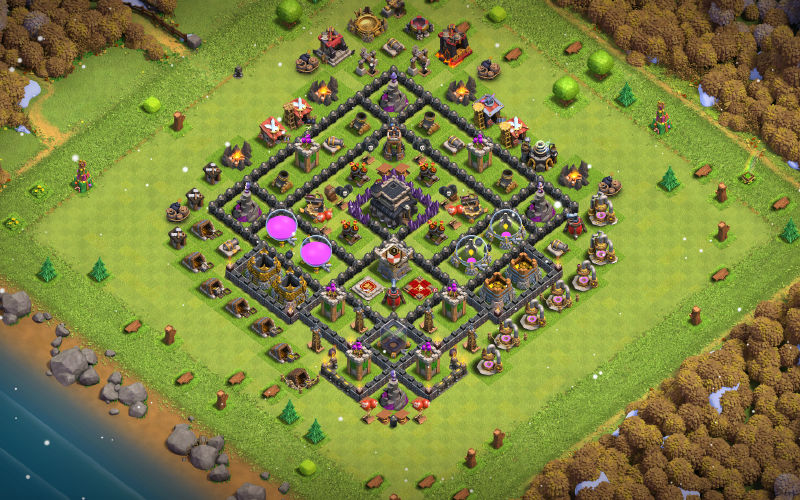 Town Hall 9 Hybrid Base layout by Ong Baki