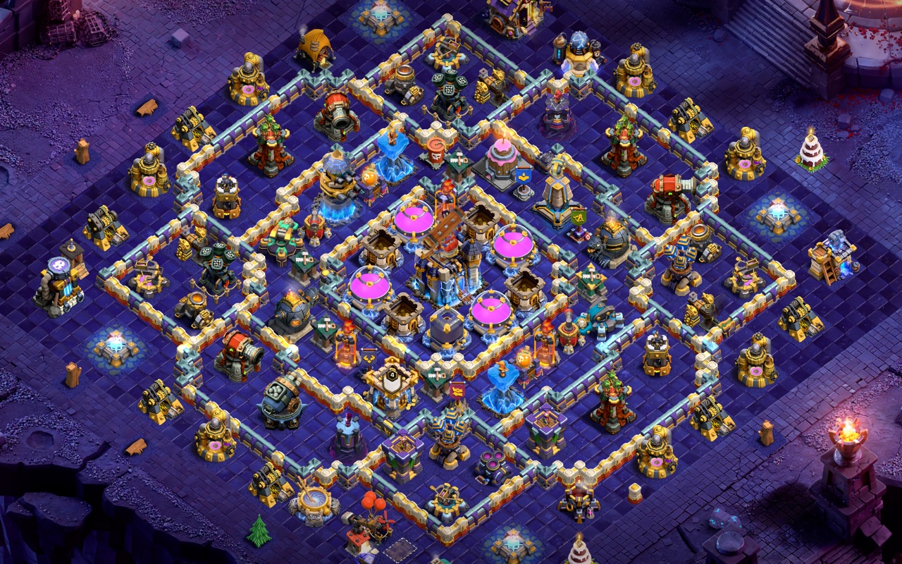 Town Hall 18 Hybrid Base layout by Sn0w0wl