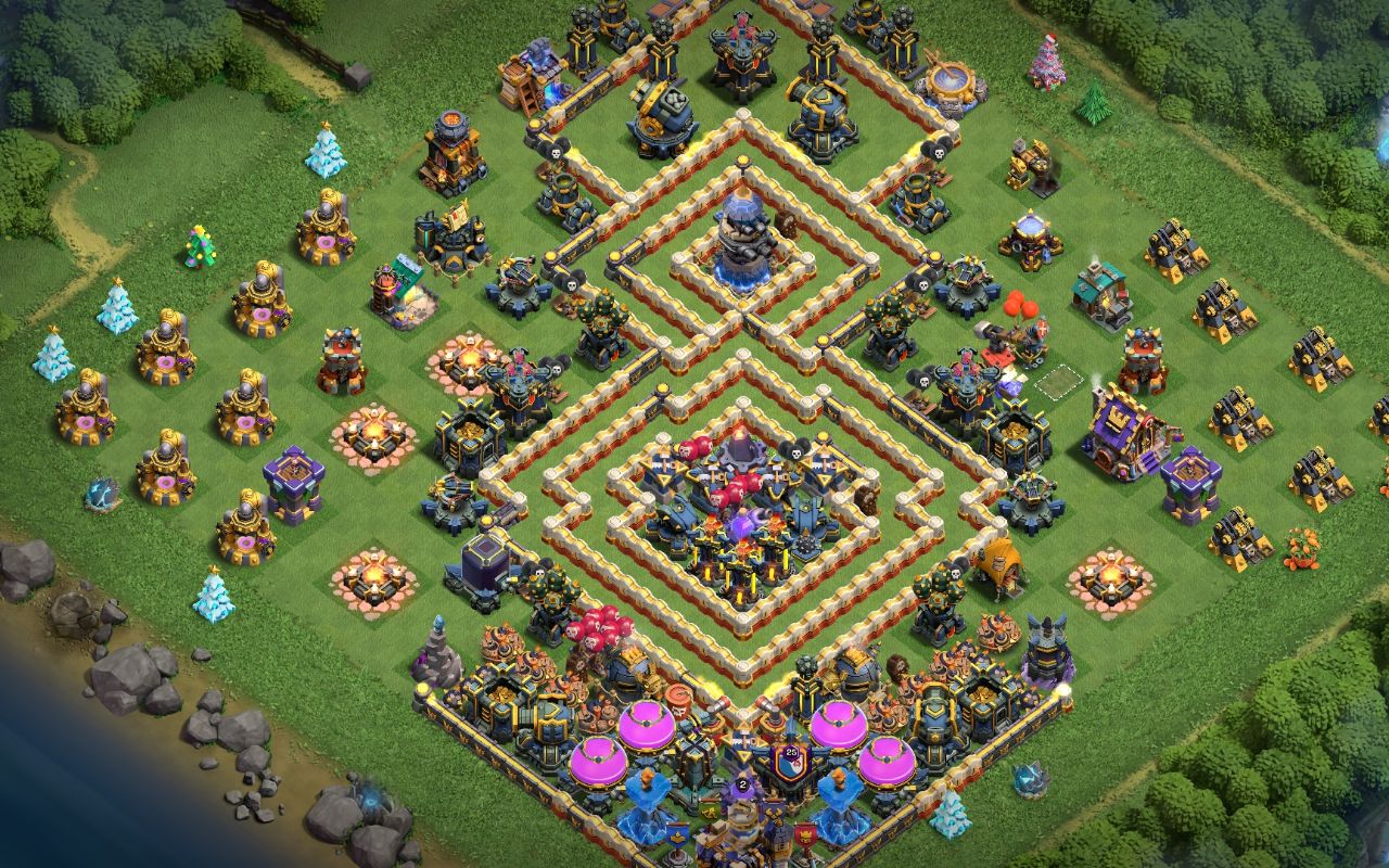 Town Hall 18 Trophy Base layout by Omara