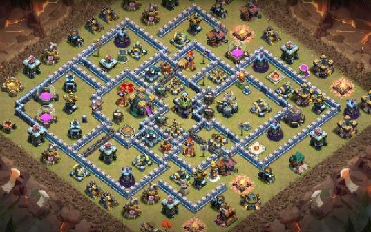 Town Hall 14 War Base layout by Gaming Sanged