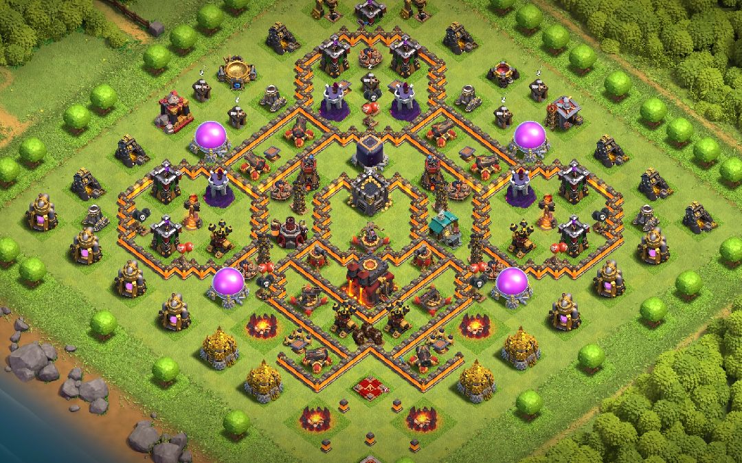 Town Hall 10 Trophy Base layout by Mustafa