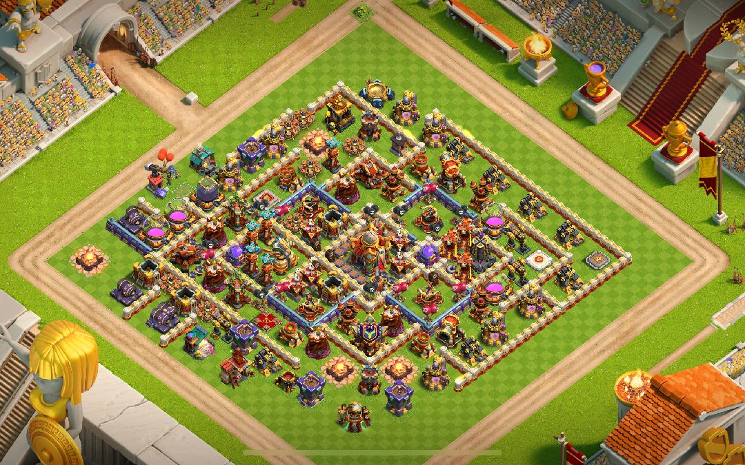 Town Hall 16 Trophy Base layout by XLR8