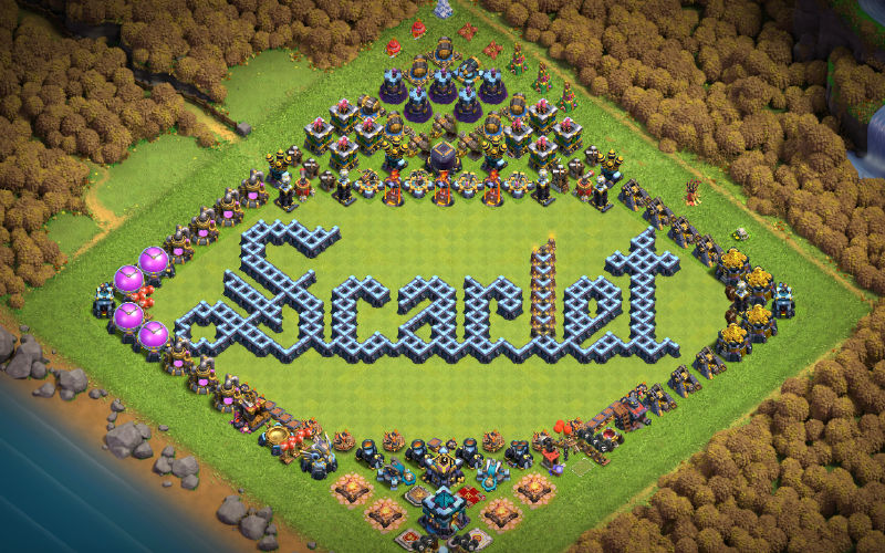 Town Hall 13 Fun Base layout by @Scarlett08