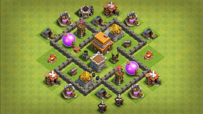 Town Hall 4 Farming Base layout by TReX