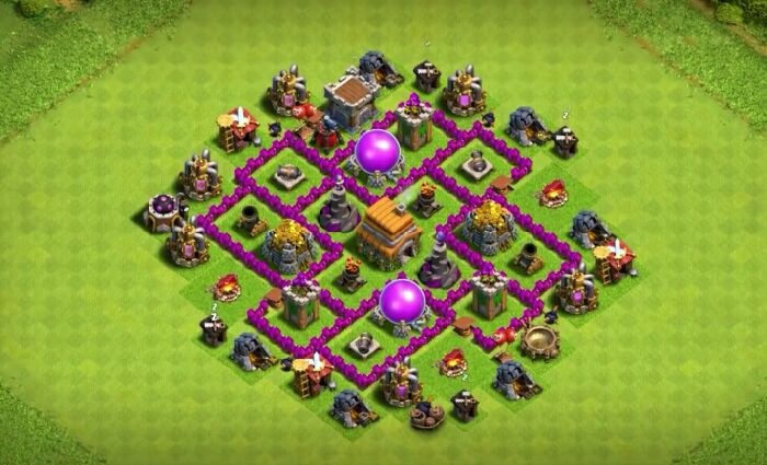 Town Hall 6 Trophy Base layout by User
