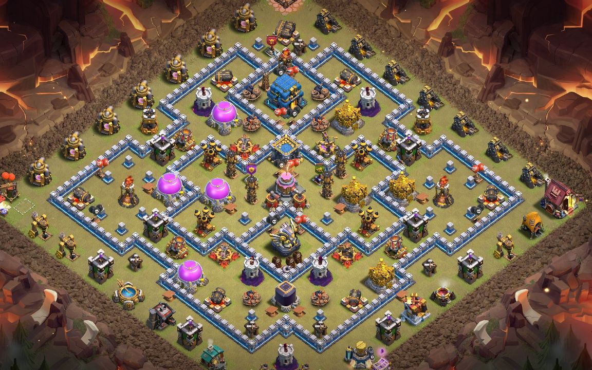 Town Hall 12 Hybrid Base layout by GodzillaXXL