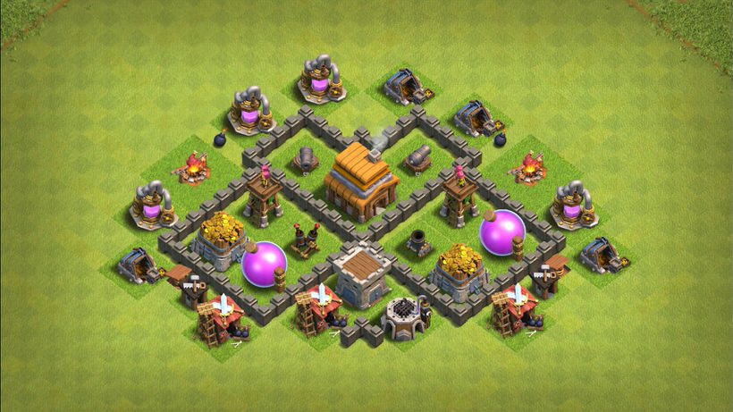 Town Hall 4 Farming Base layout by TReX
