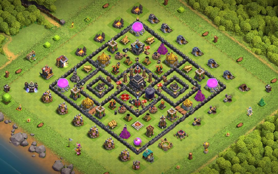 Town Hall 9 Trophy Base layout by Nischal