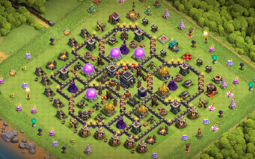 Town Hall 9 Hybrid Base layout by Kwon Eunbi