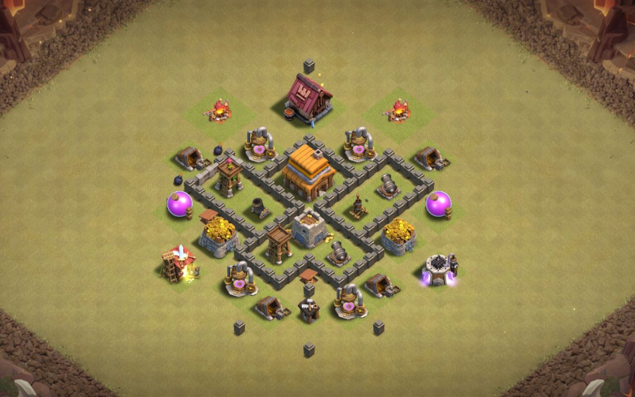 Town Hall 4 War Base layout by Emerald shadow