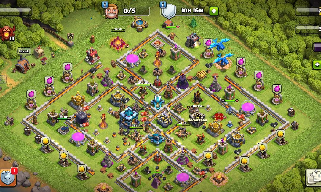 Town Hall 13 Hybrid Base layout by uday db