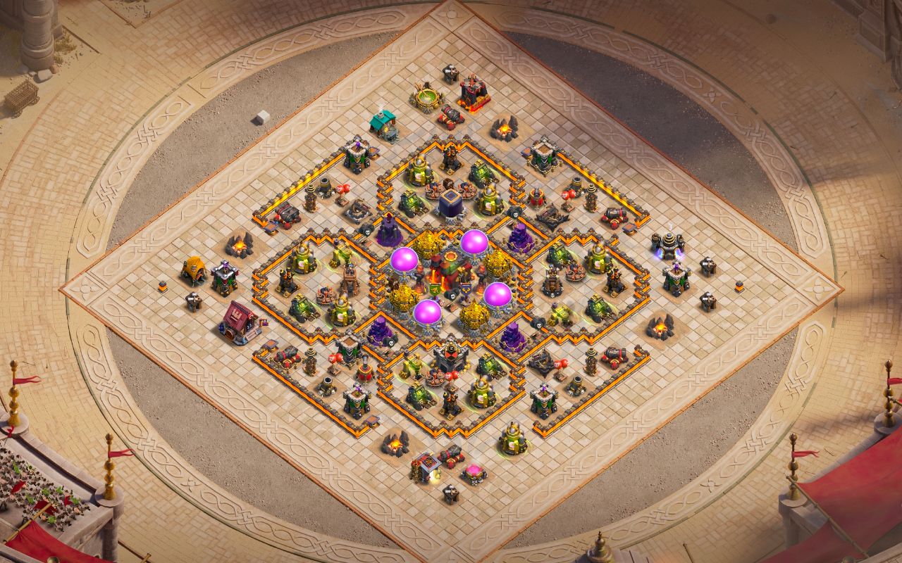 Town Hall 10 Hybrid Base layout by Top Base 1 🤯