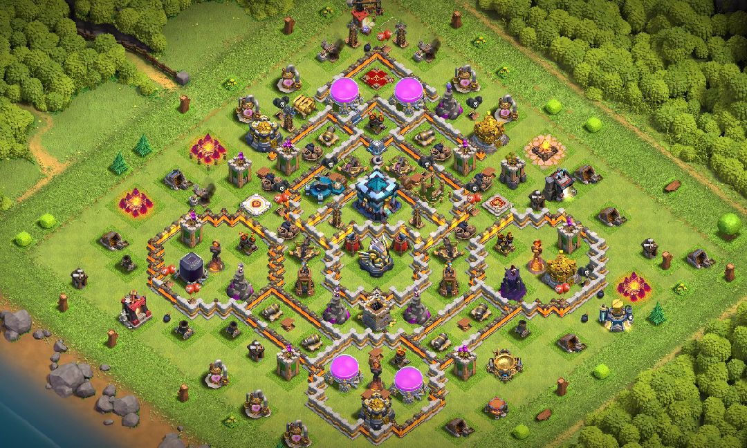 Town Hall 10 Trophy Base layout by uday