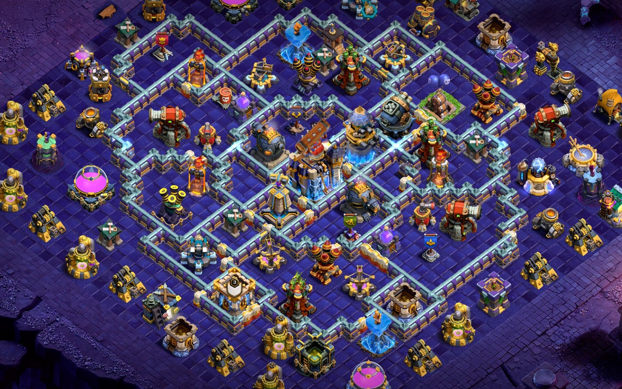 Town Hall 18 Hybrid Base layout by Sn0w0wl