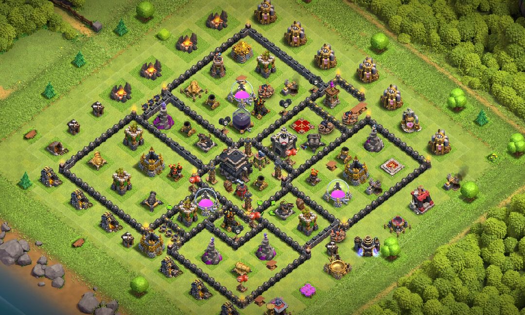 Town Hall 9 Trophy Base layout by Paradox